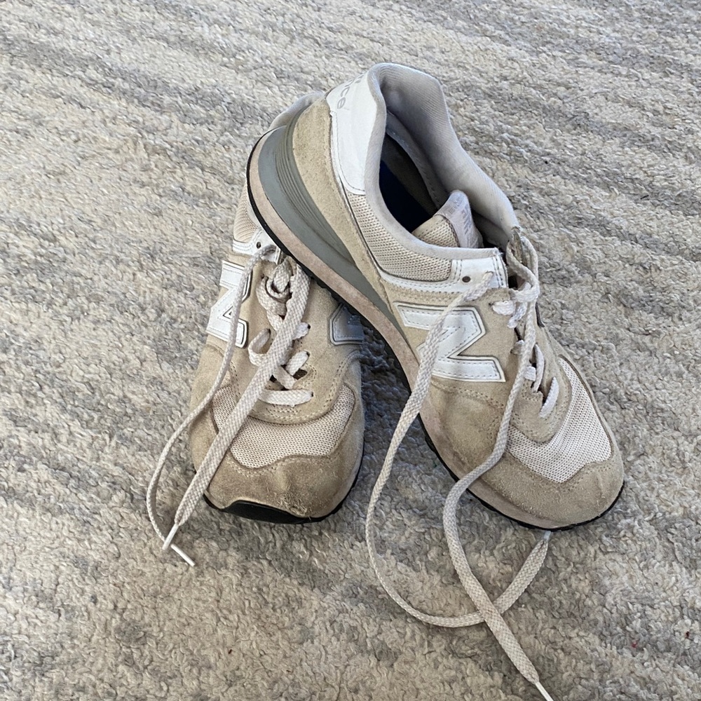 New Balance Women's Cream and Gray Sneakers